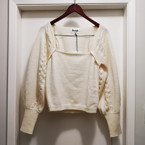 Brand new Square neck sweater, openwork puffy sleeves form Rouje. - Picture 4 of 10